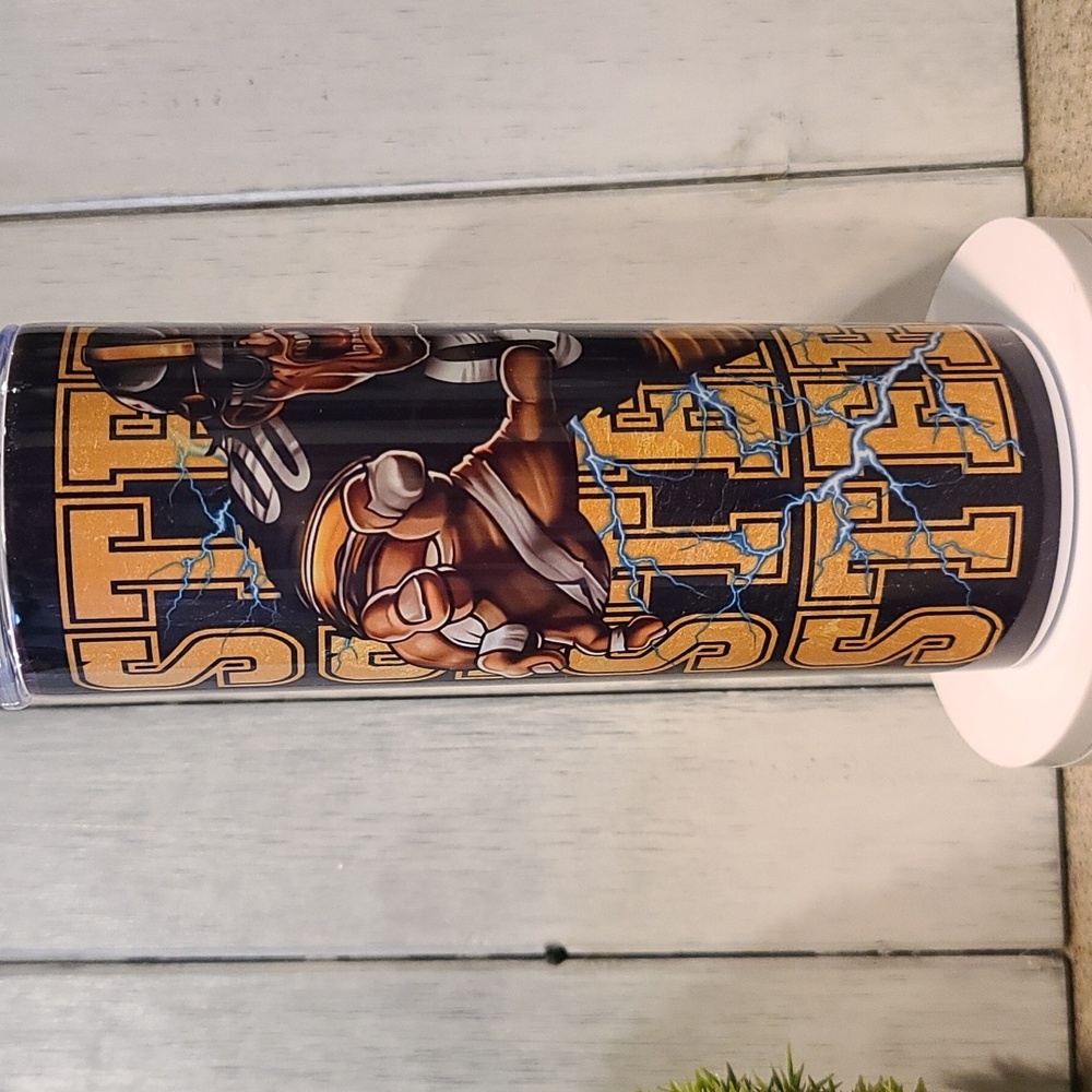 Steelers - Pittsburgh NFL Themed Tumbler -  20 oz Stainless steel cup w Lid
